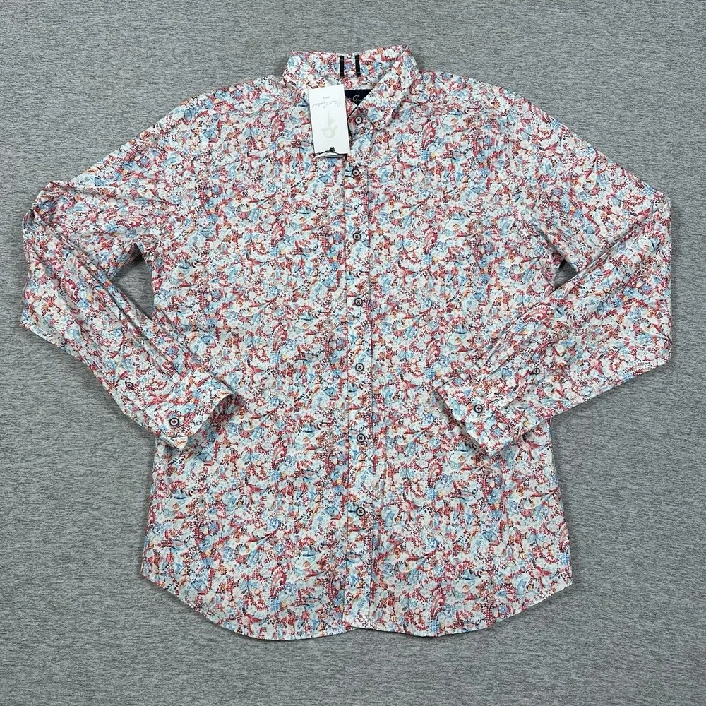 Robert Graham Shirt Mens Large Tailored Kamari Colorful Paisley Long Sleeve NEW